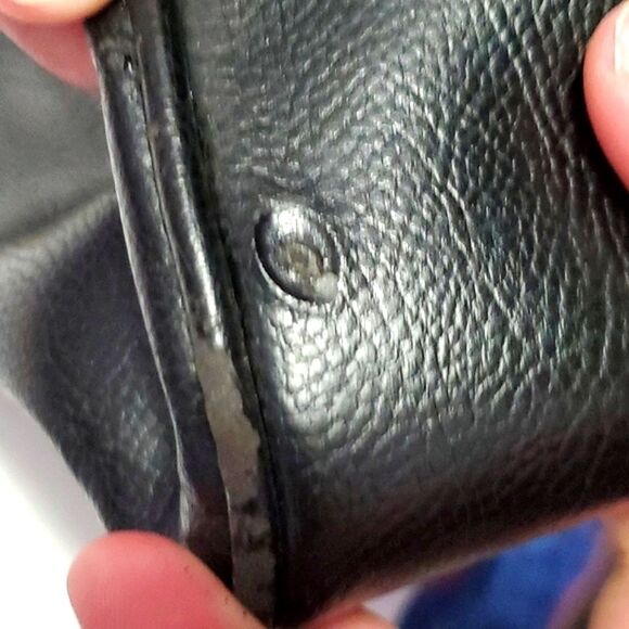 Black Pebbled Vegan Leather with Embossed Flowers Mini Handbag - Picture 10 of 10